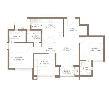 Bren Avaana 3 BHK floor